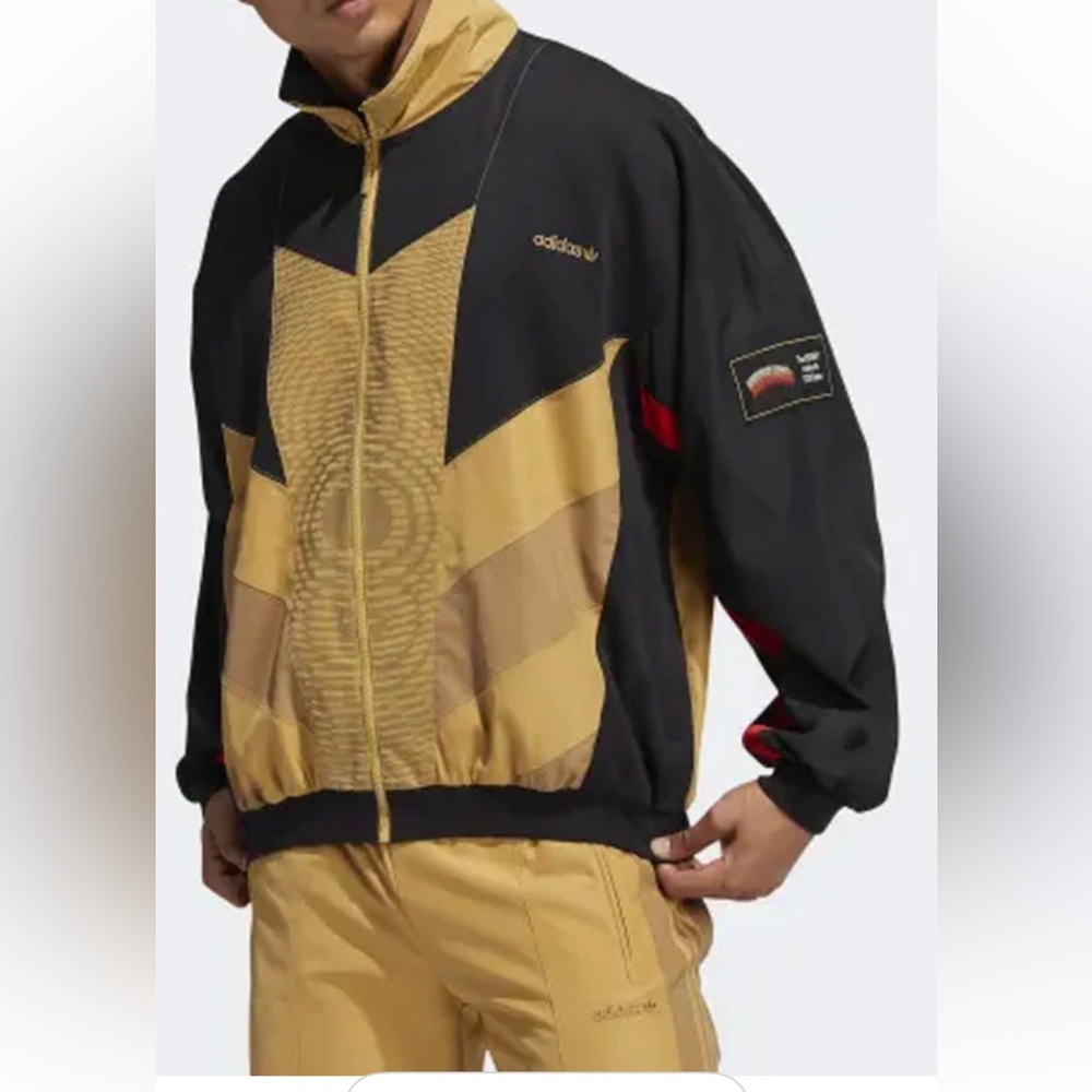 Adidas X Midwest Kids size large black, gold, and red track jacket